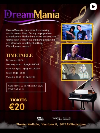 DreamMania timetable met artiesten en tijden